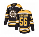 Youth Boston Bruins #56 Axel Andersson Authentic Black Home 2019 Stanley Cup Final Bound Hockey Jersey