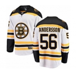 Youth Boston Bruins #56 Axel Andersson Authentic White Away Fanatics Branded Breakaway NHL Jersey