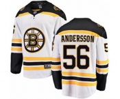 Youth Boston Bruins #56 Axel Andersson Authentic White Away Fanatics Branded Breakaway NHL Jersey