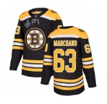 Youth Boston Bruins #63 Brad Marchand Authentic Black Home 2019 Stanley Cup Final Bound Hockey Jersey