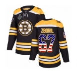 Youth Boston Bruins #67 Jakub Zboril Authentic Black USA Flag Fashion 2019 Stanley Cup Final Bound Hockey Jersey