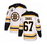 Youth Boston Bruins #67 Jakub Zboril Authentic White Away 2019 Stanley Cup Final Bound Hockey Jersey