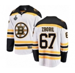 Youth Boston Bruins #67 Jakub Zboril Authentic White Away Fanatics Branded Breakaway 2019 Stanley Cup Final Bound Hockey Jersey