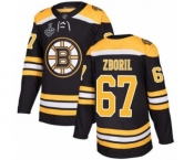 Youth Boston Bruins #67 Jakub Zboril Premier Black Home 2019 Stanley Cup Final Bound Hockey Jersey