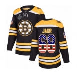 Youth Boston Bruins #68 Jaromir Jagr Authentic Black USA Flag Fashion 2019 Stanley Cup Final Bound Hockey Jersey