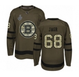 Youth Boston Bruins #68 Jaromir Jagr Premier Green Salute to Service 2019 Stanley Cup Final Bound Hockey Jersey
