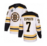 Youth Boston Bruins #7 Phil Esposito Authentic White Away 2019 Stanley Cup Final Bound Hockey Jersey