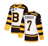 Youth Boston Bruins #7 Phil Esposito Authentic White Winter Classic 2019 Stanley Cup Final Bound Hockey Jersey
