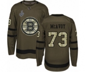 Youth Boston Bruins #73 Charlie McAvoy Authentic Green Salute to Service 2019 Stanley Cup Final Bound Hockey Jersey