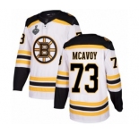Youth Boston Bruins #73 Charlie McAvoy Authentic White Away 2019 Stanley Cup Final Bound Hockey Jersey