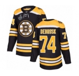 Youth Boston Bruins #74 Jake DeBrusk Premier Black Home 2019 Stanley Cup Final Bound Hockey Jersey