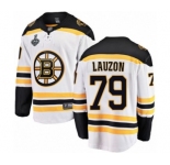 Youth Boston Bruins #79 Jeremy Lauzon Authentic White Away Fanatics Branded Breakaway 2019 Stanley Cup Final Bound Hockey Jersey