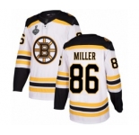 Youth Boston Bruins #86 Kevan Miller Authentic White Away 2019 Stanley Cup Final Bound Hockey Jersey