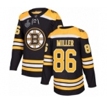 Youth Boston Bruins #86 Kevan Miller Premier Black Home 2019 Stanley Cup Final Bound Hockey Jersey
