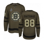 Youth Boston Bruins #88 David Pastrnak Authentic Green Salute to Service 2019 Stanley Cup Final Bound Hockey Jersey