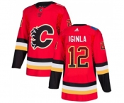 Calgary Flames #12 Jarome Iginla Authentic Red Drift Fashion Hockey Jersey