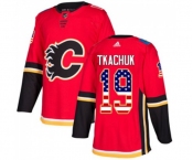 Calgary Flames #19 Matthew Tkachuk Authentic Red USA Flag Fashion Hockey Jersey