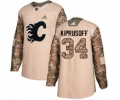 Calgary Flames #34 Miikka Kiprusoff Authentic Camo Veterans Day Practice Hockey Jersey