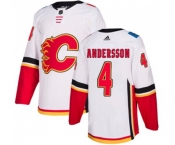 Calgary Flames #4 Rasmus Andersson Authentic White Away Hockey Jersey
