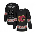 Calgary Flames #44 Tyler Graovac Authentic Black Team Logo Fashion Hockey Jersey