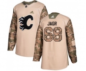 Calgary Flames #68 Jaromir Jagr Authentic Camo Veterans Day Practice Hockey Jersey