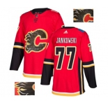 Calgary Flames #77 Mark Jankowski Authentic Red Fashion Gold Hockey Jersey