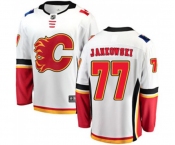 Calgary Flames #77 Mark Jankowski Authentic White Away Fanatics Branded Breakaway Hockey Jersey