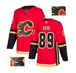 Calgary Flames #89 Alan Quine Authentic Red Fashion Gold Hockey Jersey