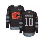 Men Adidas Calgary Flames #10 Kris Versteeg Black 1917-2017 100th Anniversary Stitched NHL Jersey
