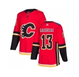 Men Adidas Calgary Flames #13 Johnny Gaudreau Red Home Authentic Stitched NHL Jersey