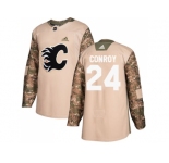 Men Adidas Calgary Flames #24 Craig Conroy Camo Authentic 2017 Veterans Day Stitched NHL Jersey