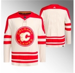 Men Calgary Flames Blank 2023 Cream Classic Primegreen Stitched Jersey
