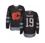 Men's Adidas Calgary Flames #19 Matthew Tkachuk Authentic Black 1917-2017 100th Anniversary NHL Jersey