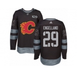 Men's Adidas Calgary Flames #29 Deryk Engelland Authentic Black 1917-2017 100th Anniversary NHL Jersey