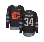 Men's Calgary Flames #34 Miikka Kiprusoff Black 1917-2017 100th Anniversary Stitched NHL Jersey