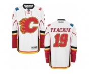 Men's Reebok Calgary Flames #19 Matthew Tkachuk Authentic White Away NHL Jersey