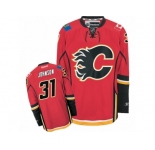Men's Reebok Calgary Flames #31 Chad Johnson Authentic Red Home NHL Jersey