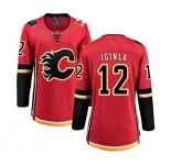 Women Calgary Flames #12 Jarome Iginla Fanatics Branded Red Home Breakaway Hockey Jersey