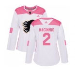 Women Calgary Flames #2 Al MacInnis Authentic White Pink Fashion Hockey Jersey