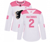 Women Calgary Flames #2 Al MacInnis Authentic White Pink Fashion Hockey Jersey