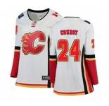 Women Calgary Flames #24 Craig Conroy Authentic White Away Fanatics Branded Breakaway Hockey Jersey