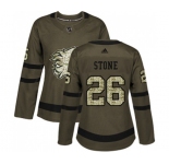 Women Calgary Flames #26 Michael Stone Authentic Green Salute to Service Hockey Jersey