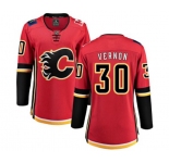 Women Calgary Flames #30 Mike Vernon Fanatics Branded Red Home Breakaway Hockey Jersey