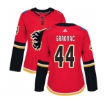 Women Calgary Flames #44 Tyler Graovac Authentic Red Home Hockey Jersey