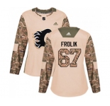 Women Calgary Flames #67 Michael Frolik Authentic Camo Veterans Day Practice Hockey Jersey