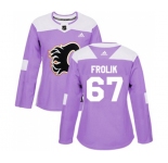 Women Calgary Flames #67 Michael Frolik Authentic Purple Fights Cancer Practice Hockey Jersey
