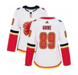Women Calgary Flames #89 Alan Quine Authentic White Away Hockey Jersey
