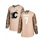 Youth Adidas Calgary Flames #7 TJ Brodie Camo Authentic 2017 Veterans Day Stitched NHL Jersey