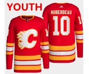 Youth Calgary Flames #10 Jonathan Huberdeau Red Stitched Jersey