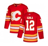 Youth Calgary Flames #12 Jarome Iginla Authentic Red Alternate Hockey Jersey